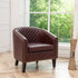 Logan Faux Leather Tufted Club Chair - Red Accent Chair | Decorative Accent Chairs | Kinwell Furniture | Modern Accent Chairs